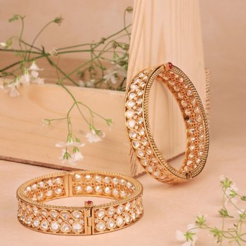 0N1A1545 KUNDAN BANGLE (THNA) 2X6